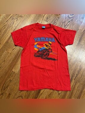 Yamaha 3D Emblem Shirt 70s/80s Single Stitch USA Vernons Cycles Large Fit Small